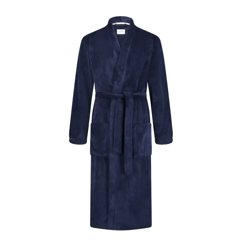 Heren badjas blauw maat L