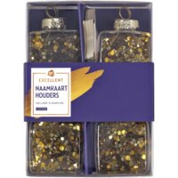 Een afbeelding van AH Excellent Naamkaarthouder cube met glitter