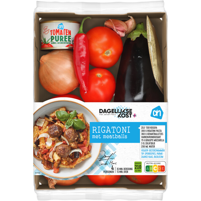 Een afbeelding van AH Rigatoni met meatballs verspakket bel