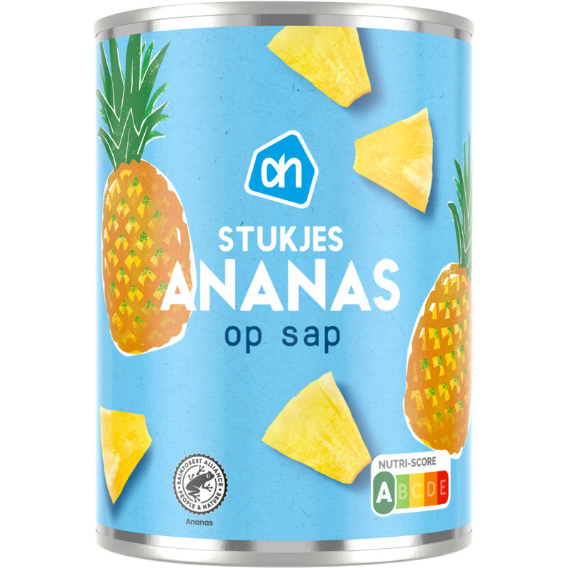 Een afbeelding van AH Stukjes ananas op sap