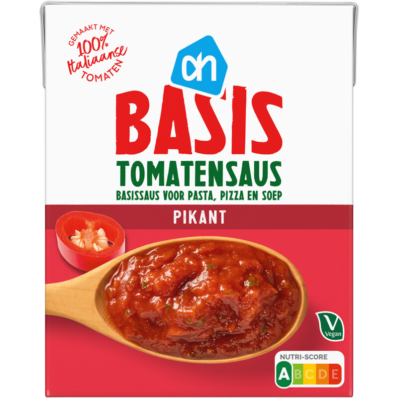 Een afbeelding van AH Basis tomatensaus pikant
