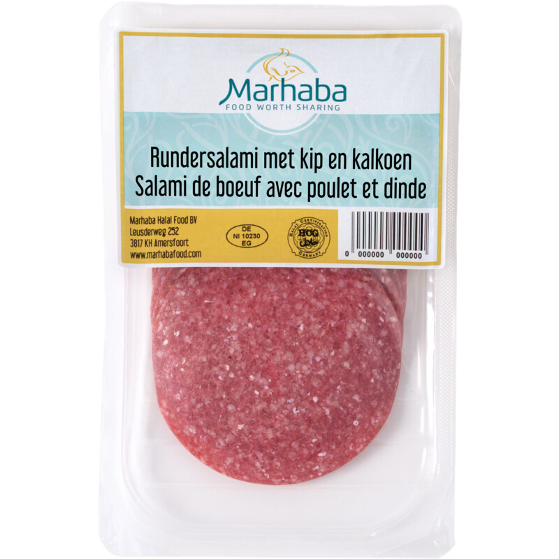 Een afbeelding van Marhaba Rundersalami met kip en kalkoen
