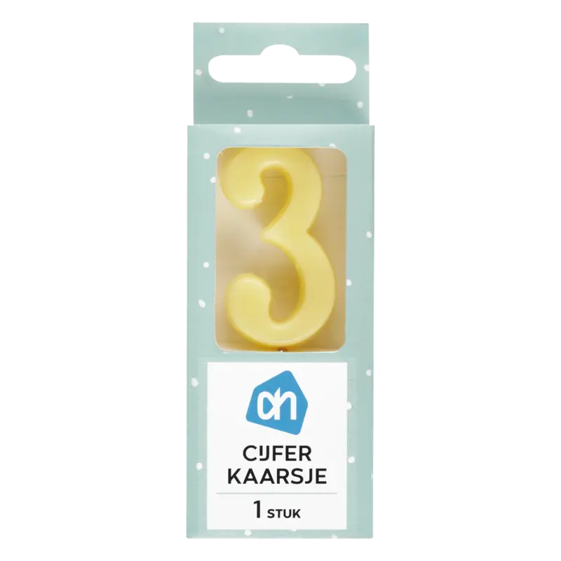 AH Kaars cijfer 3 kleur