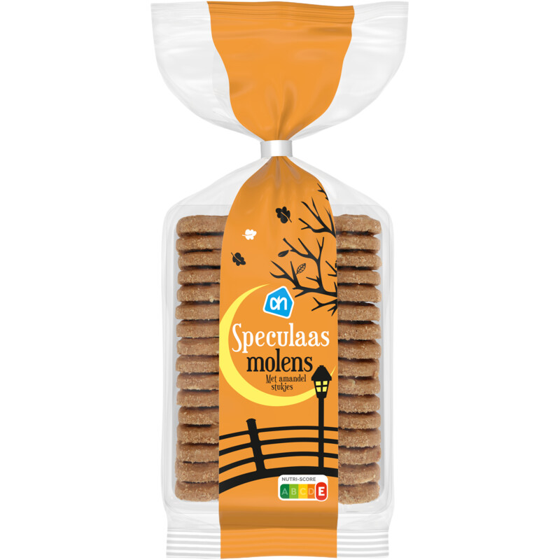 Een afbeelding van AH Speculaasmolens met amandelstukjes