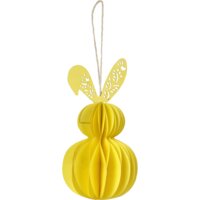 Een afbeelding van AH Honeycomb hanger haasje geel 12cm