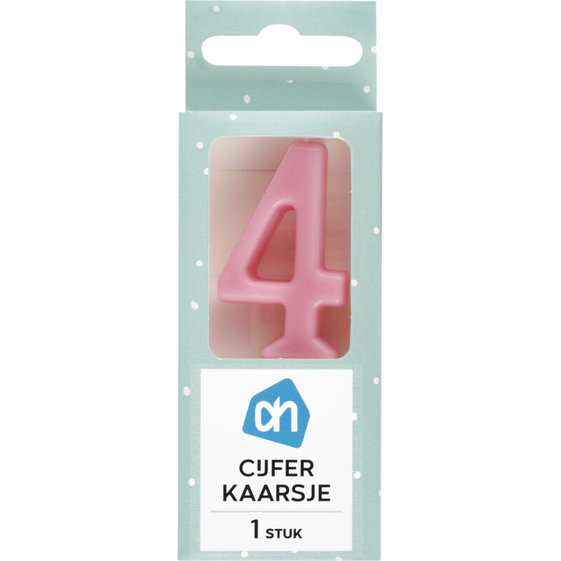 Een afbeelding van AH Kaars cijfer 4 kleur