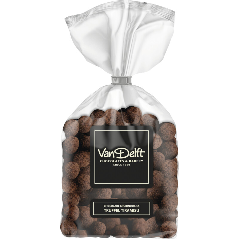 Een afbeelding van Van Delft Chocolade kruidnootjes truffel tiramisu