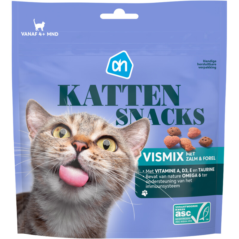 Een afbeelding van AH Kattensnacks vismix met zalm en forel
