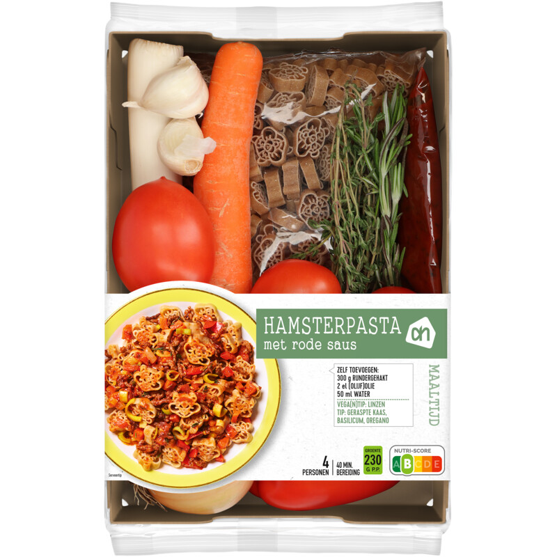 Een afbeelding van AH Hamsterpasta met rode saus verspakket