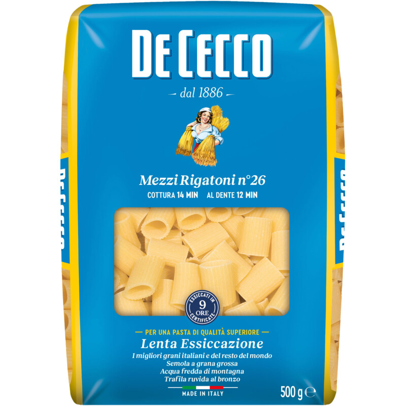 Een afbeelding van De Cecco Mezzi rigatoni nr26