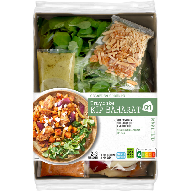 Een afbeelding van AH Gesneden verspakket traybake kip Baharat