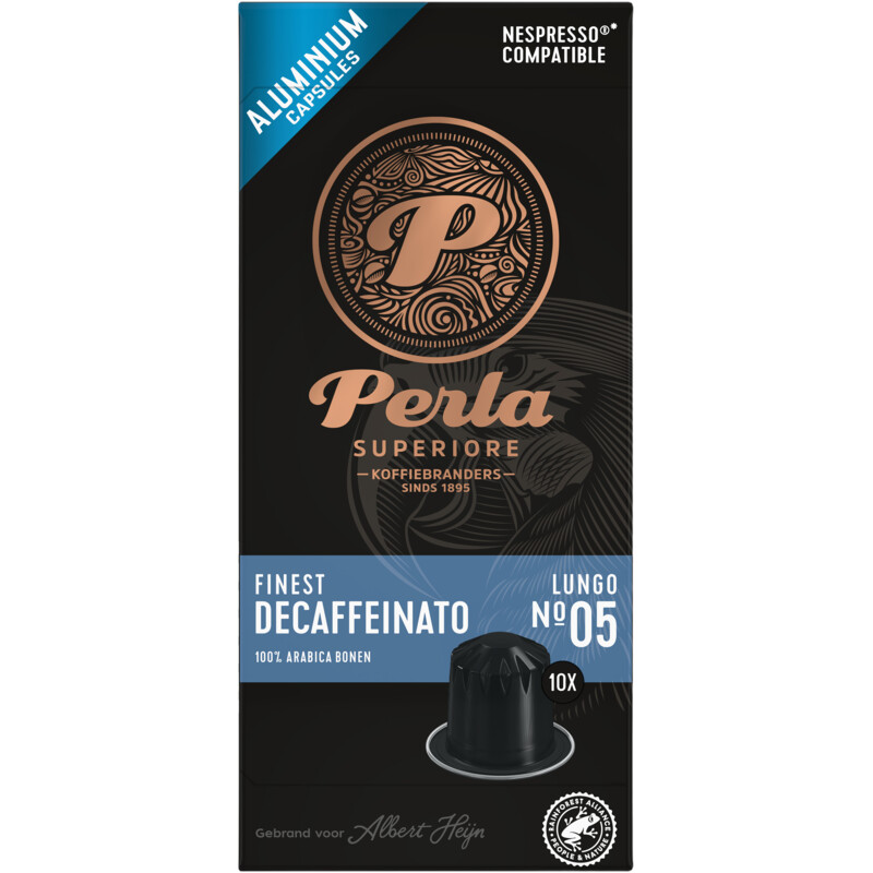 Een afbeelding van Perla Superiore Finest decaffeinato lungo capsules