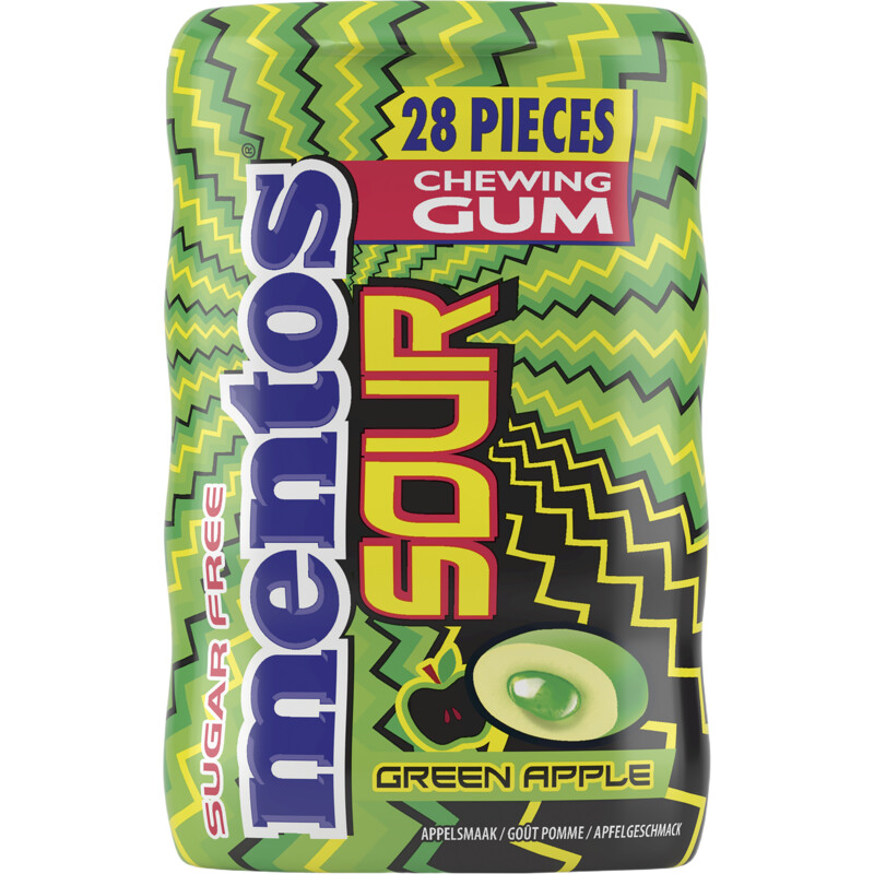Een afbeelding van Mentos Gum Sour green apple