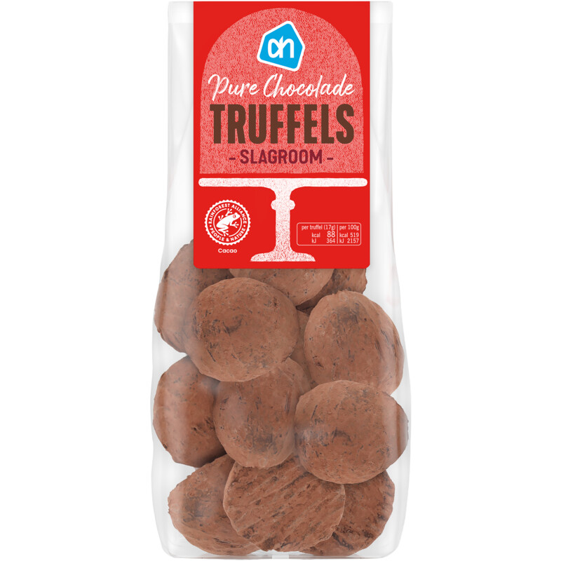 Een afbeelding van AH Pure chocolade truffels slagroom