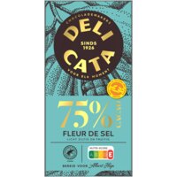 Een afbeelding van Delicata Reep puur fleur de sel 75% cacao