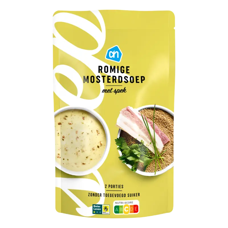 Romige mosterdsoep met spek