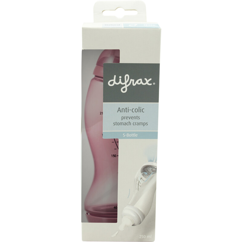 Een afbeelding van Difrax Anti-colic s-fles natural 0+ mnd 250 ml