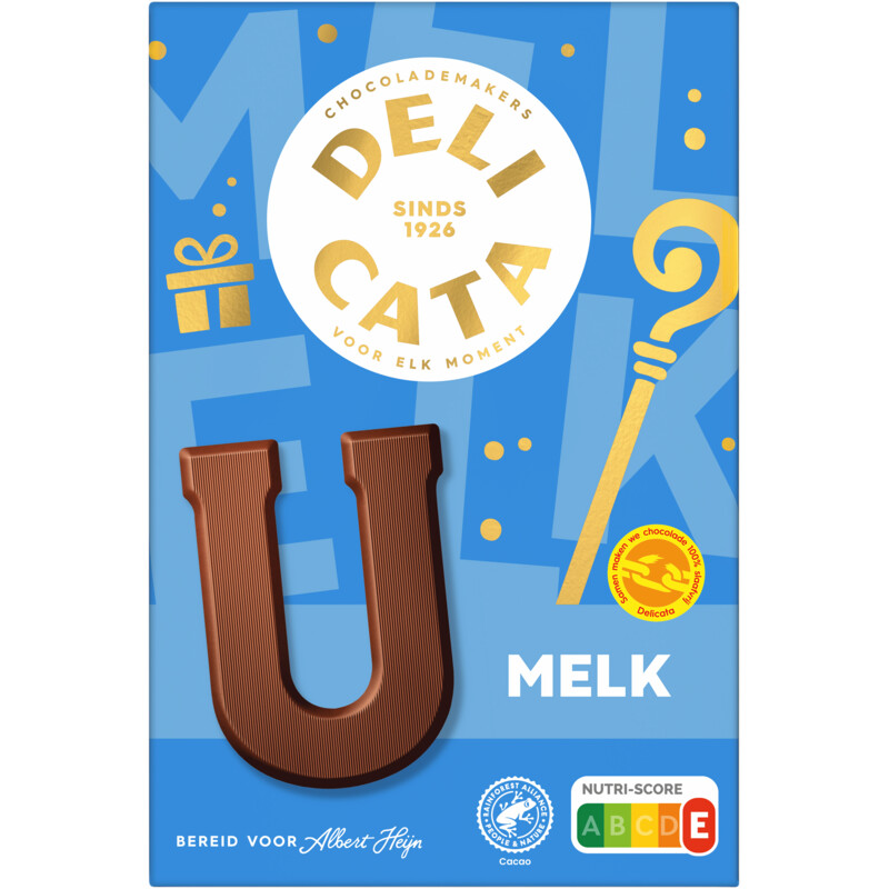Een afbeelding van Delicata Chocoladeletter melk U