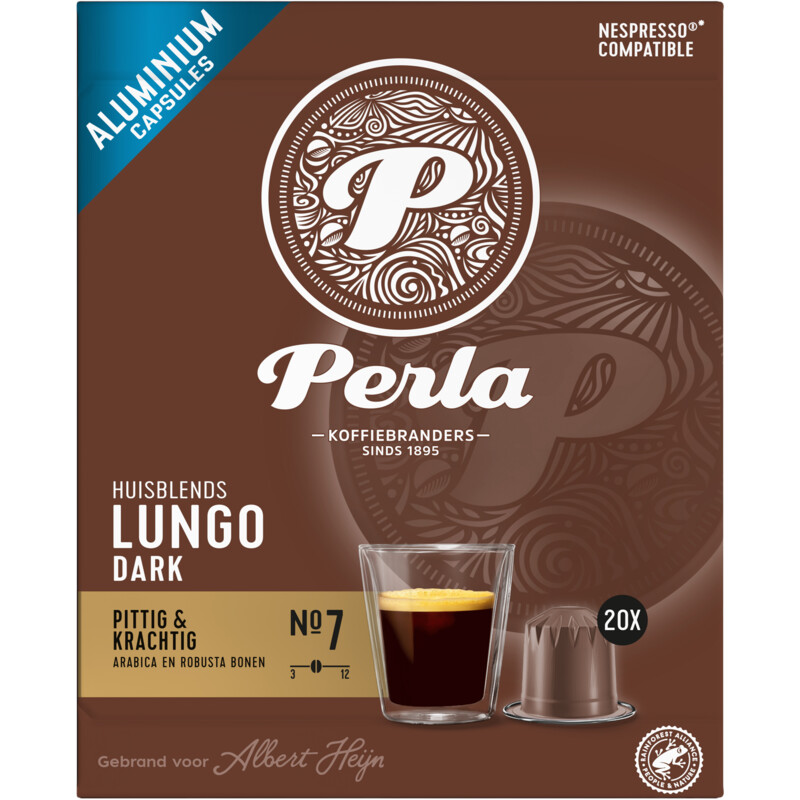 Een afbeelding van Perla Huisblends Lungo dark capsules