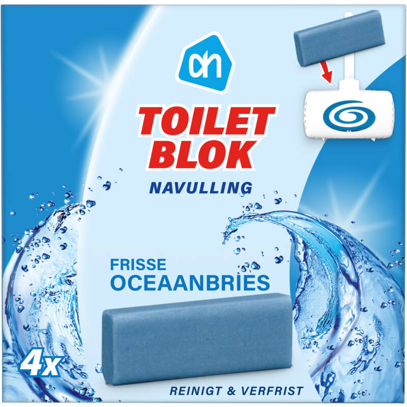 Een afbeelding van AH Toiletblok frisse oceaanbries navulling