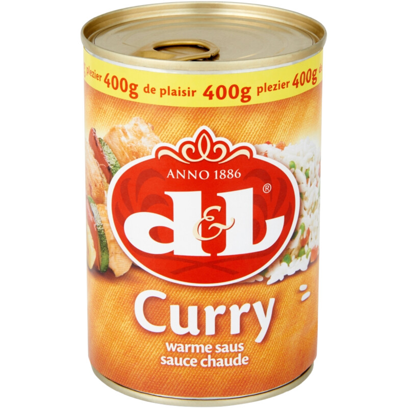 Een afbeelding van D&L Curry warme saus bel