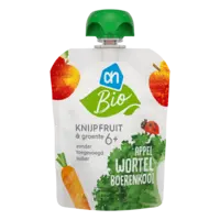 AH Biologisch Knijpfruit appel wortel 6m+