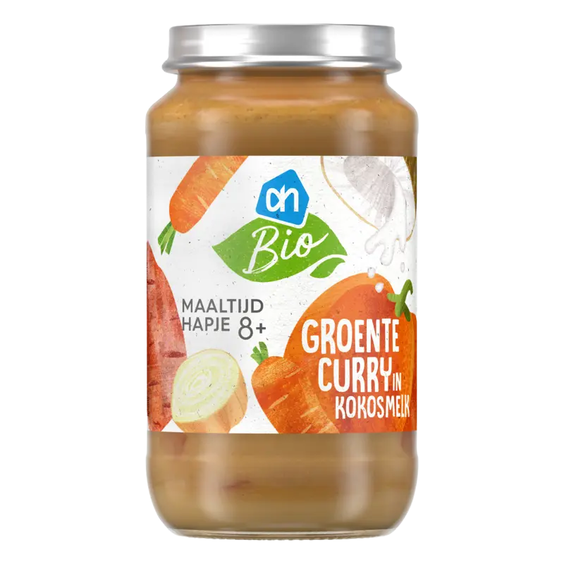 Maaltijdhapje groentencurry kokosmelk 8+