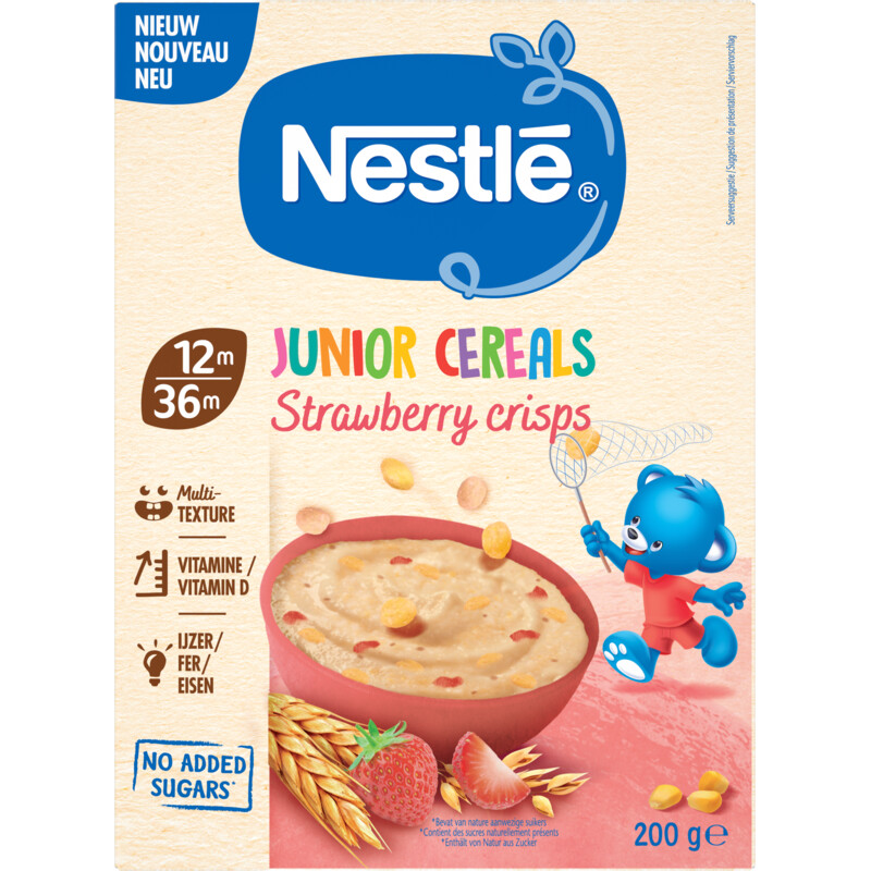 Een afbeelding van Nestlé Junior cereals strawberry crisps 12m+