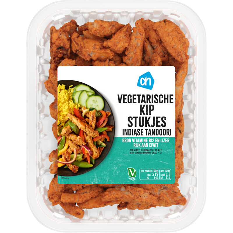 Een afbeelding van AH Vegetarische kipstukjes Indiase tandoori