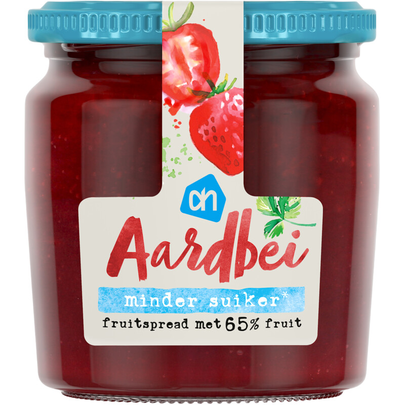 Een afbeelding van AH Aardbei fruitspread minder suiker
