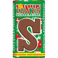 Een afbeelding van Tony's Chocolonely Melk hazelnoot letterreep S