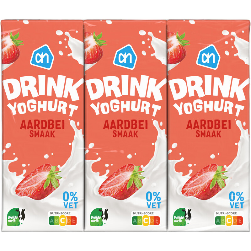 Een afbeelding van AH Drinkyoghurt aardbeismaak 6-pack