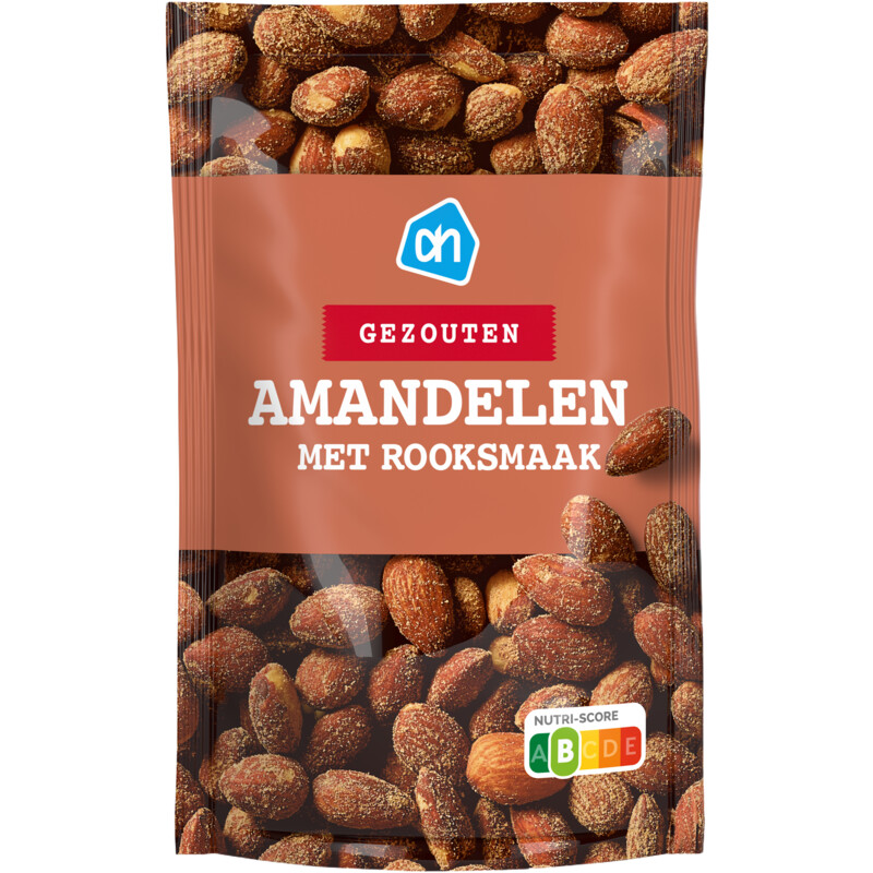 Een afbeelding van AH Amandelen met rooksmaak gezouten