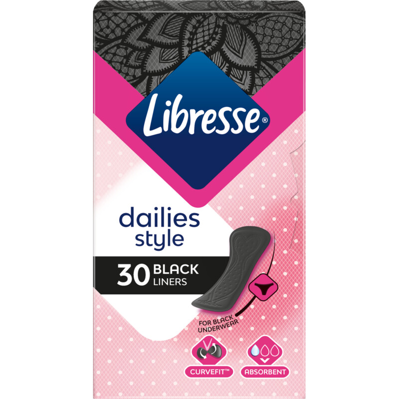 Een afbeelding van Libresse Regular black inlegkruisjes
