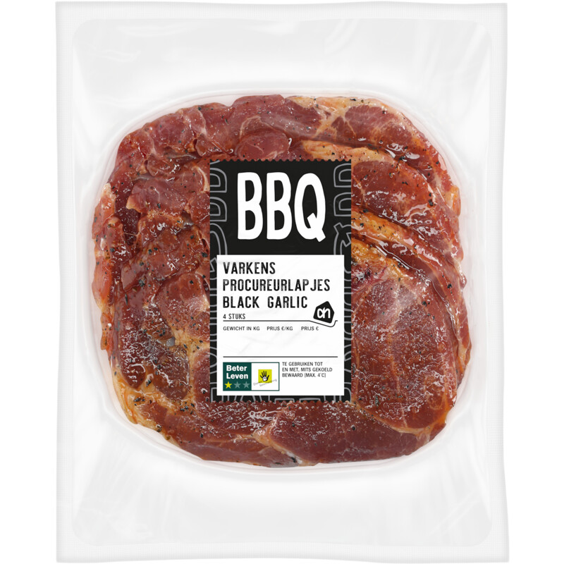 Een afbeelding van AH BBQ varkensprocureurlapjes black garlic