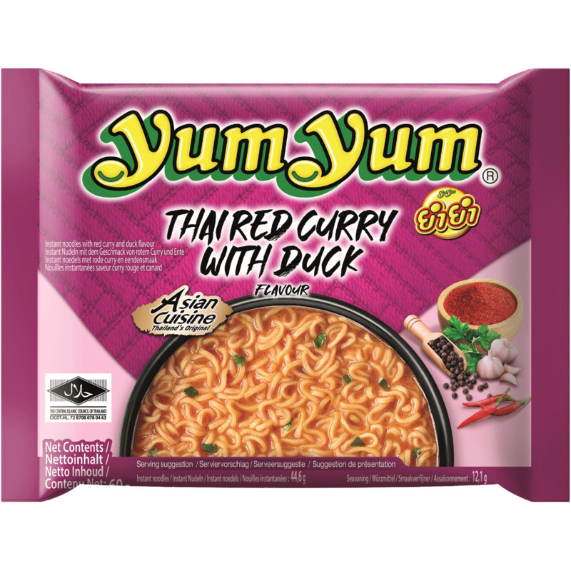 Een afbeelding van Yum Yum Thai red curry instant noodles