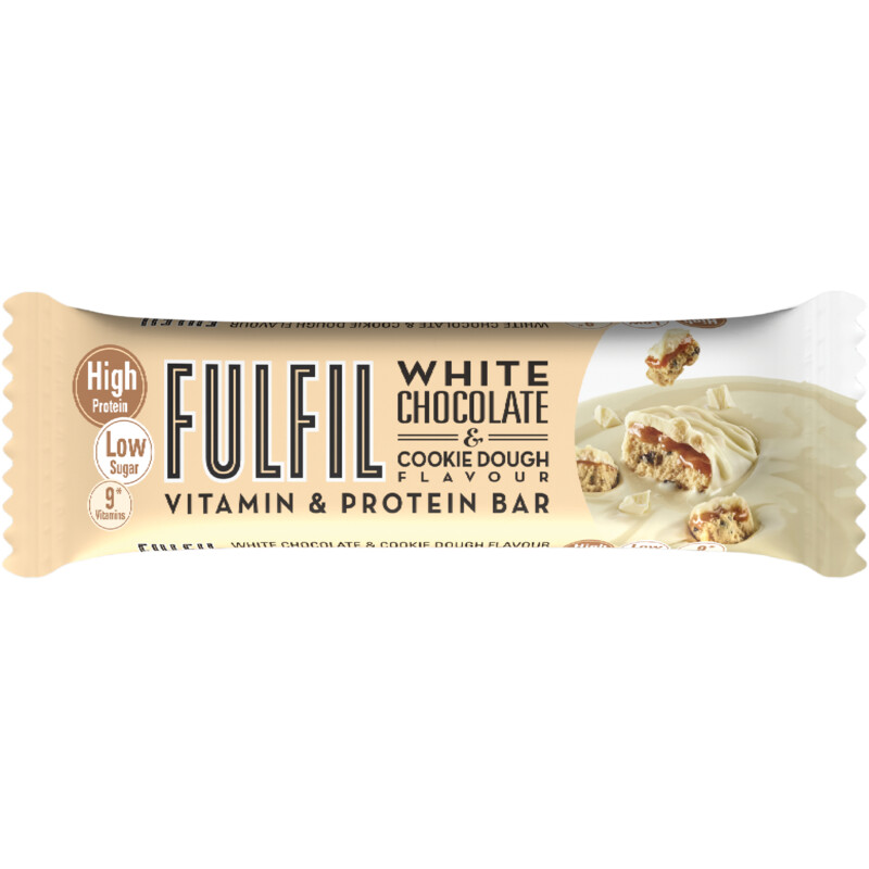 Een afbeelding van FulFil White chocolate en cookie dough