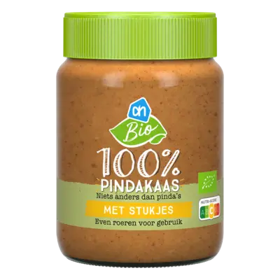 pdp-image-AH Biologisch 100% Pindakaas met stukjes pinda