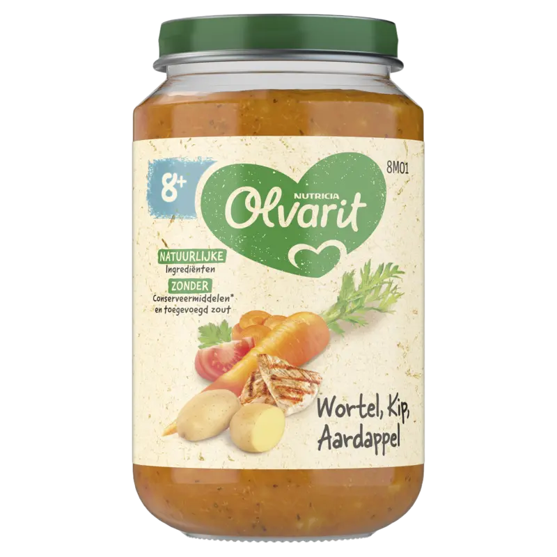 Olvarit Wortel kip aardappel 8m+