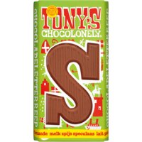 Een afbeelding van Tony's Chocolonely Letter reep melk spijs speculaas S