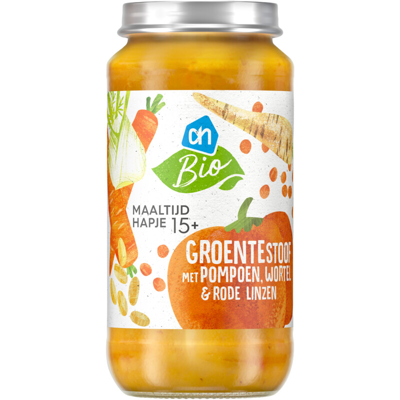 Een afbeelding van AH Biologisch Maaltijdhapje groentestoof pompoen 15+
