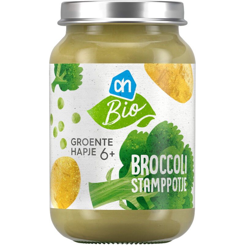 Een afbeelding van AH Biologisch Groentehapje broccoli stamppotje 6+