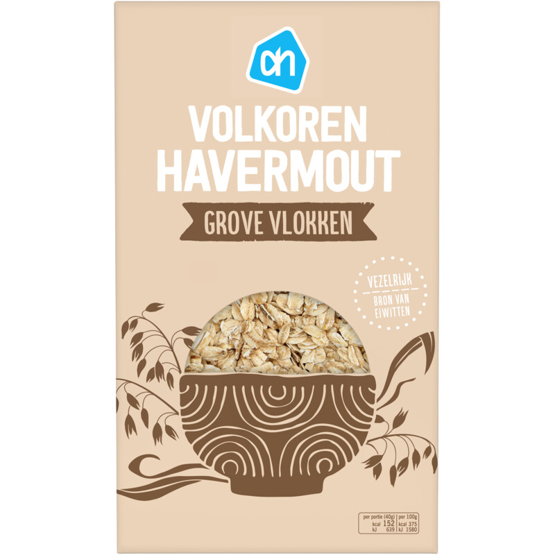 Een afbeelding van AH Havermout volkoren grove vlokken