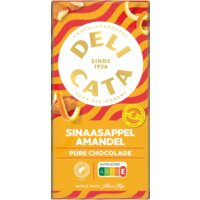 Een afbeelding van Delicata Reep pure chocolade sinaasappel amandel