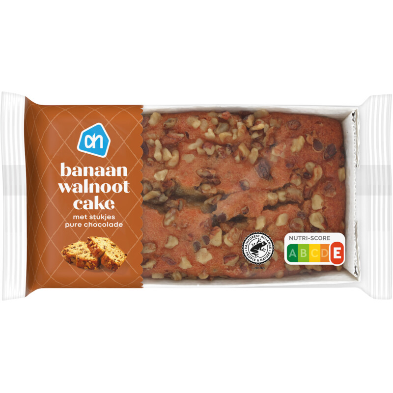 Een afbeelding van AH Banaan walnootcake met pure chocolade