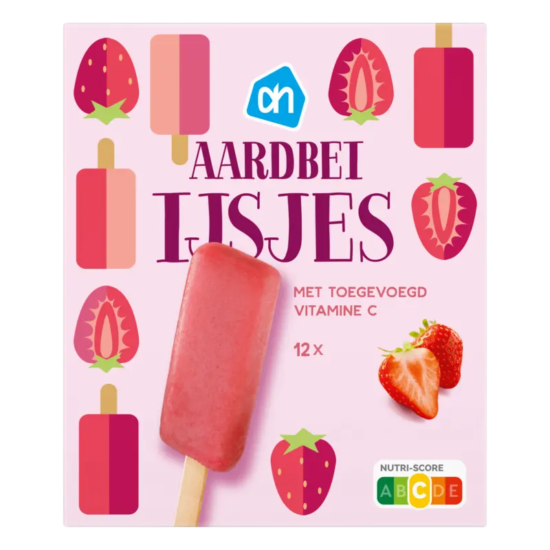 Aardbei ijsjes met vitamine c
