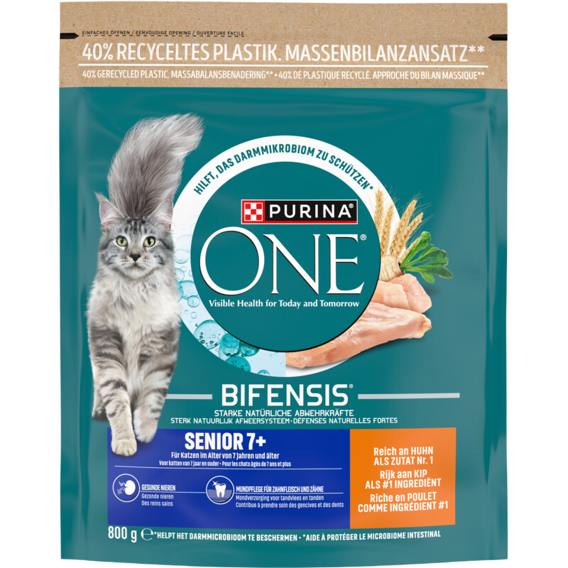 Een afbeelding van Purina ONE Senior rijk aan kip