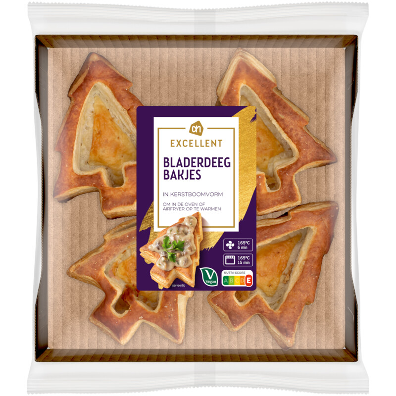 Een afbeelding van AH Excellent Bladerdeegbakjes kerstboomvorm