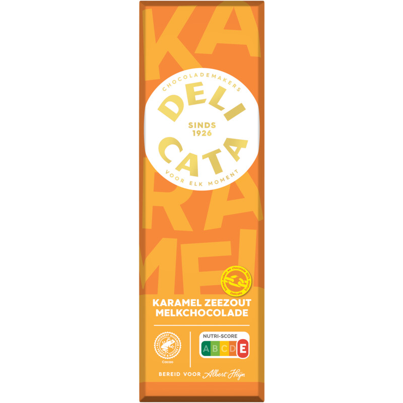 Een afbeelding van Delicata Reep melkchocolade karamel zeezout