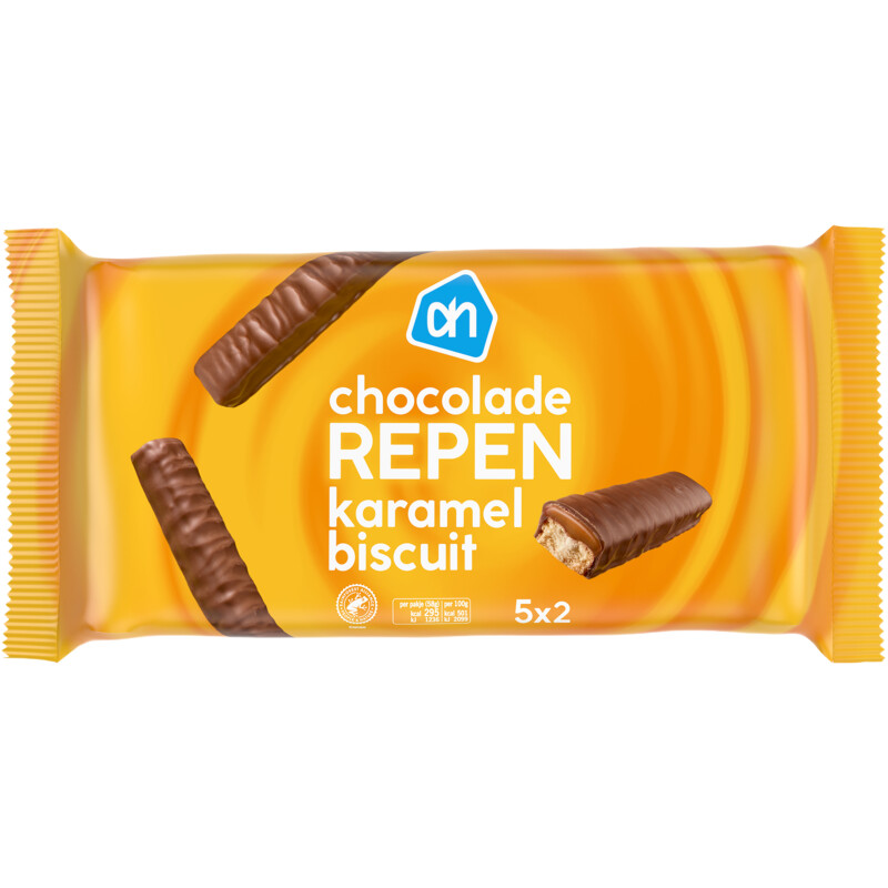 Een afbeelding van AH Chocolade repen karamel biscuit